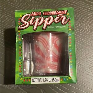 Mini Peppermint Sipper - Red and White